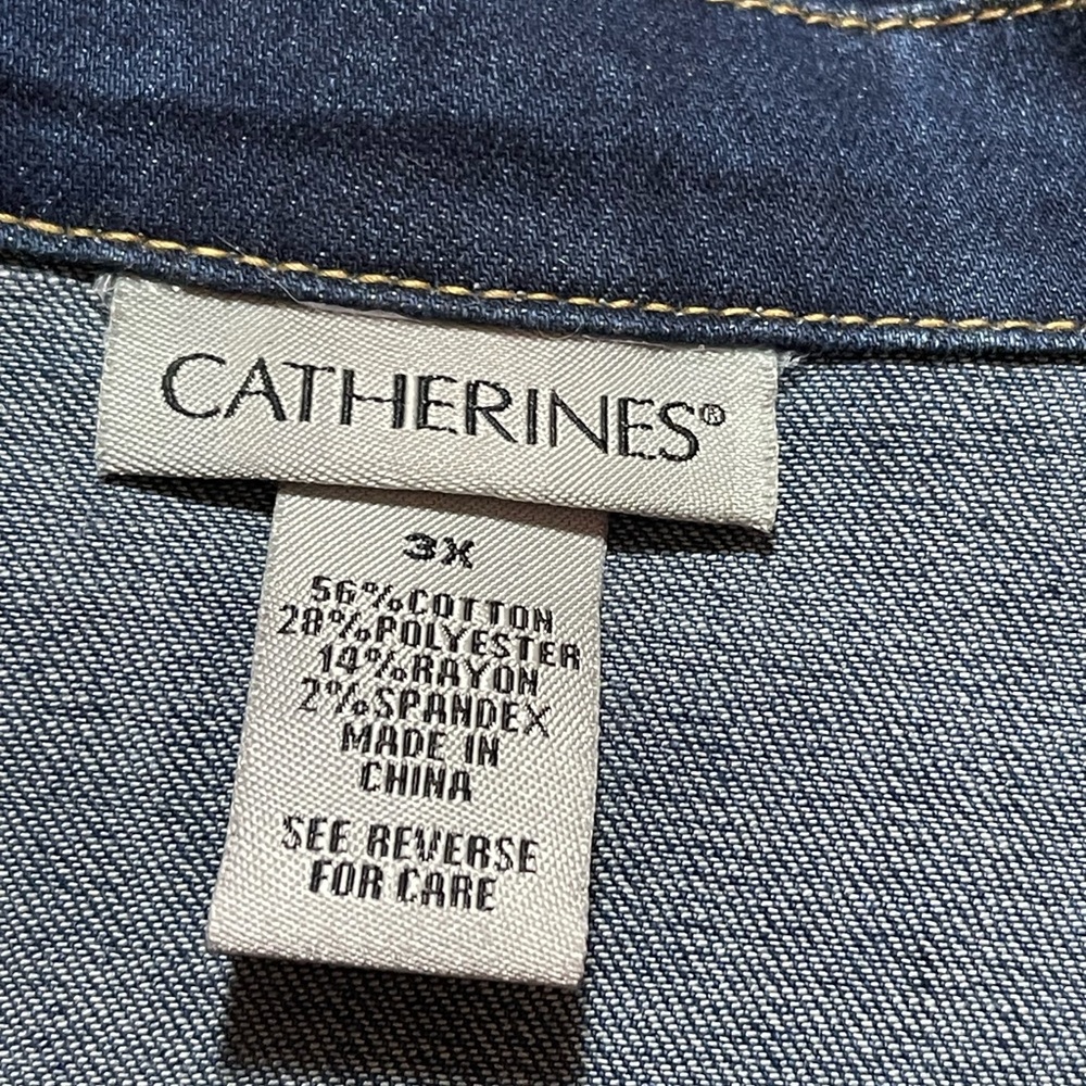 Catherines Demin Jacket Button Front 3x - image 3